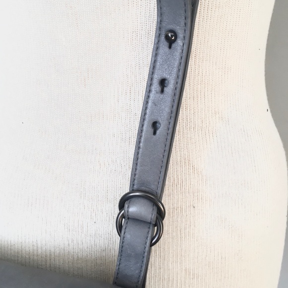 EILEEN FISHER Vintage Leather Gray Crossbody Bag - Picture 8 of 11